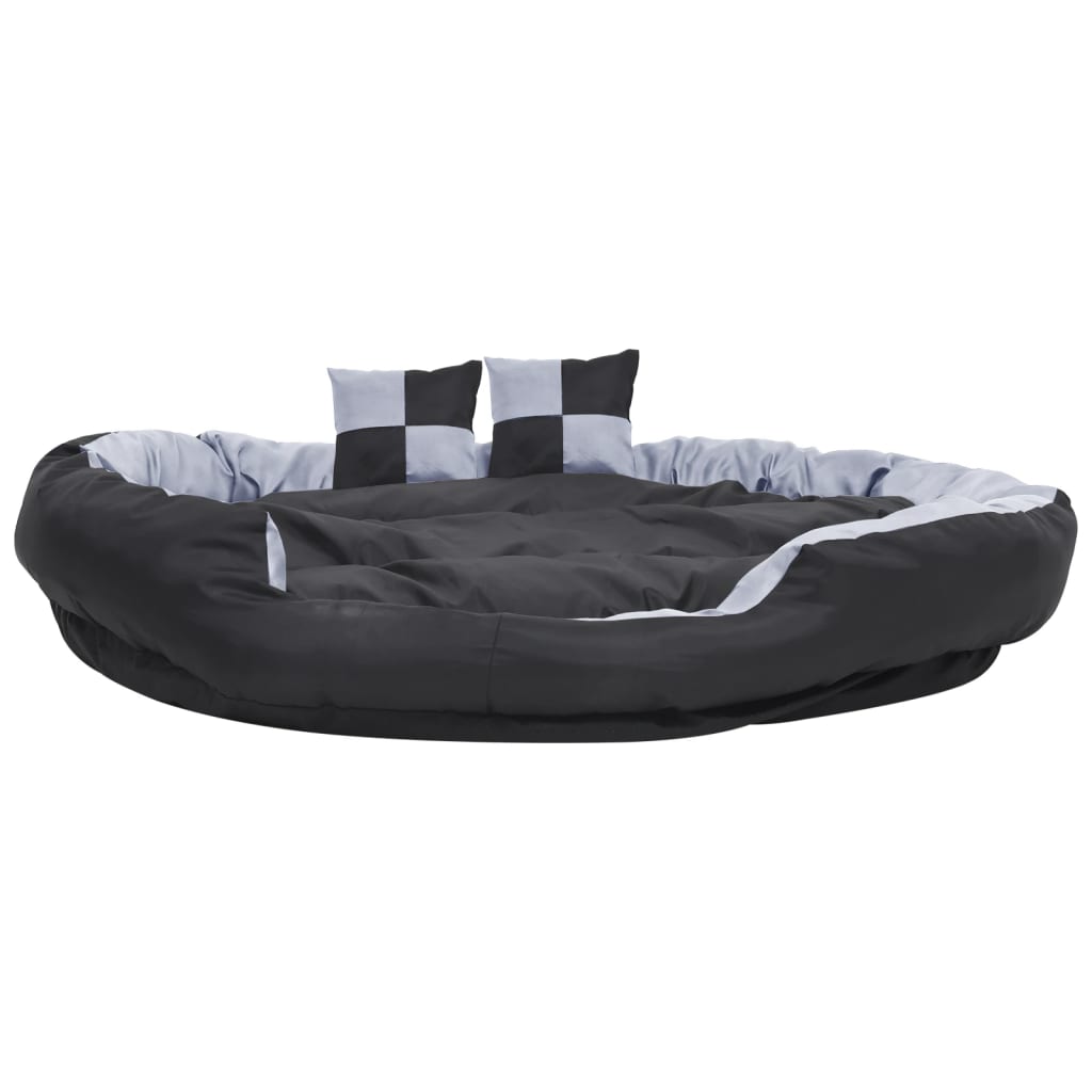 hundepude 150x120x25 cm vendbar og vaskbar grå og sort