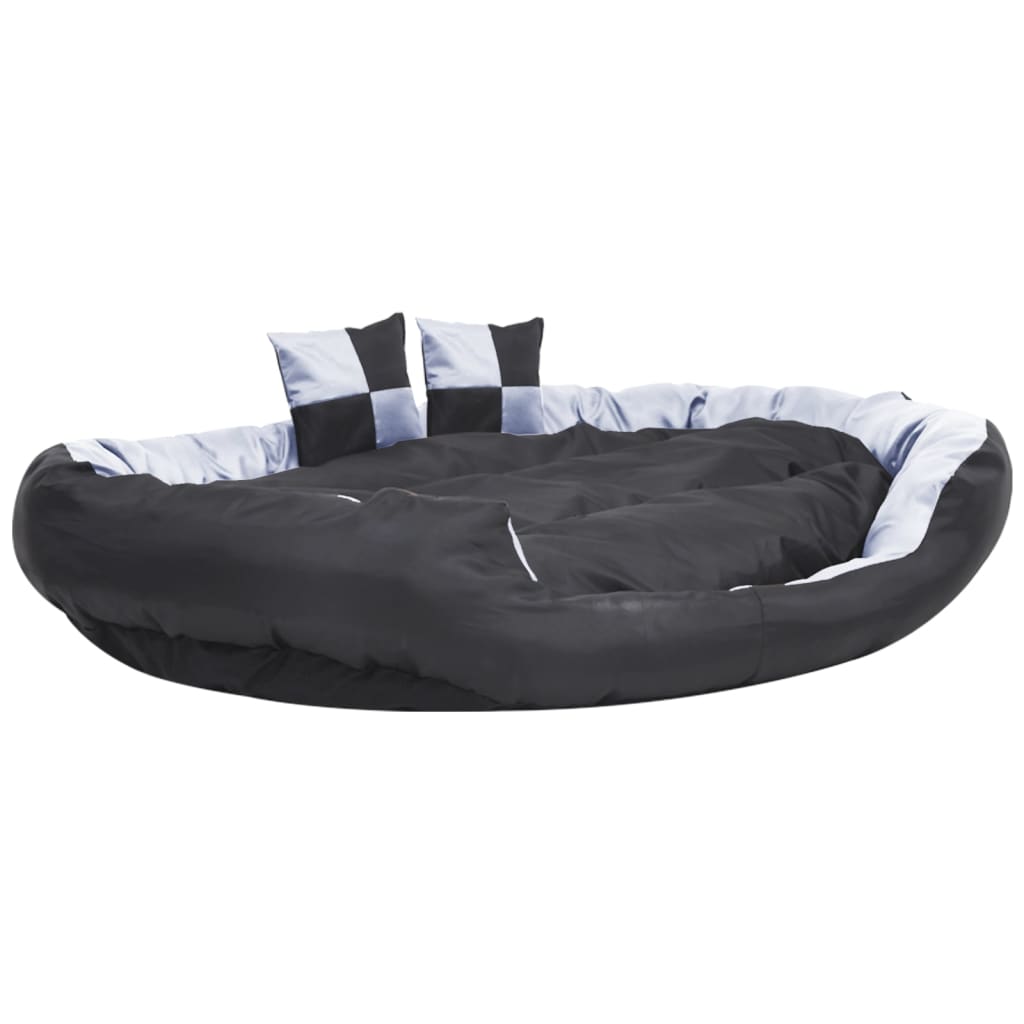 hundepude 150x120x25 cm vendbar og vaskbar grå og sort