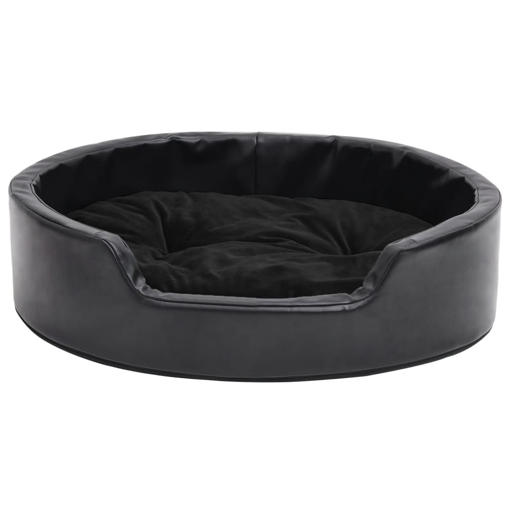 hundekurv 69x59x19 cm plys og kunstlæder sort