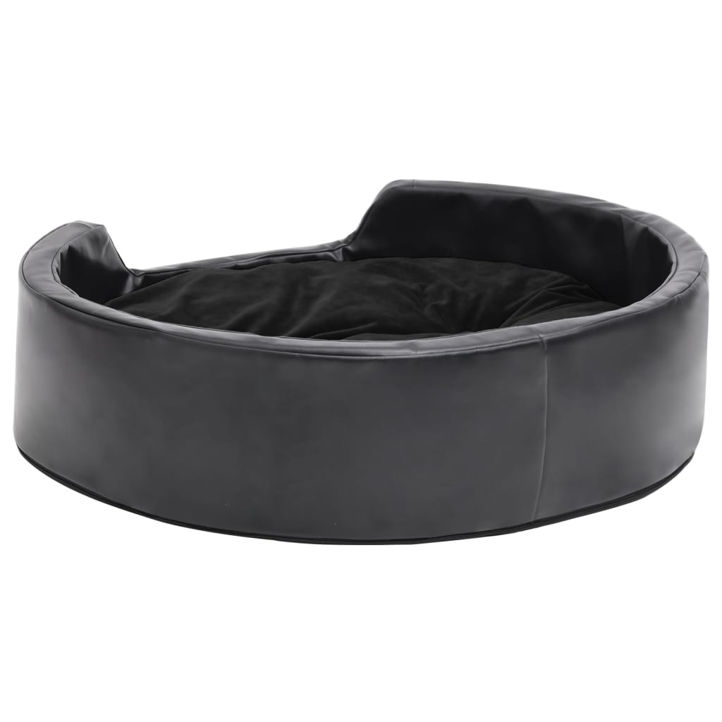 hundekurv 69x59x19 cm plys og kunstlæder sort