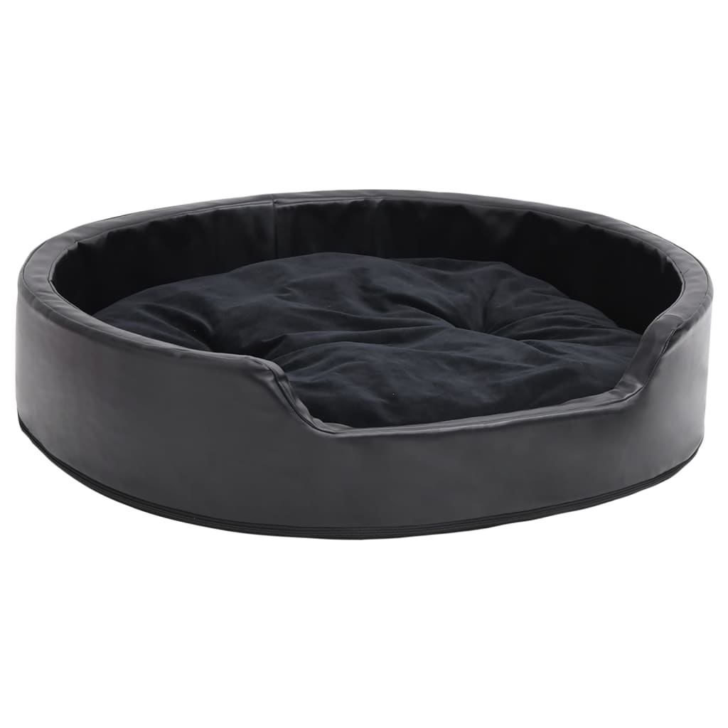 hundekurv 79x70x19 cm plys og kunstlæder sort