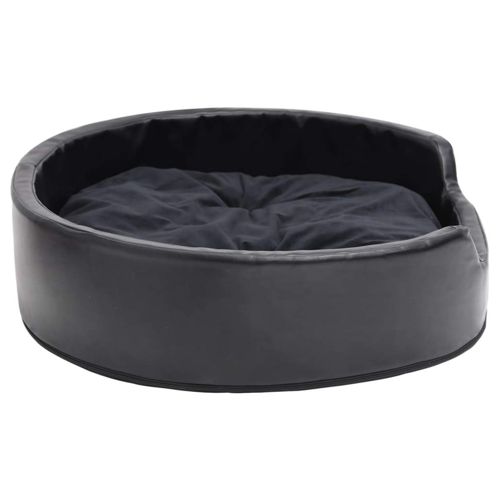 hundekurv 79x70x19 cm plys og kunstlæder sort