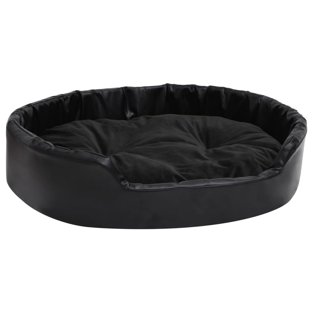 hundekurv 90x79x20 cm plys og kunstlæder sort