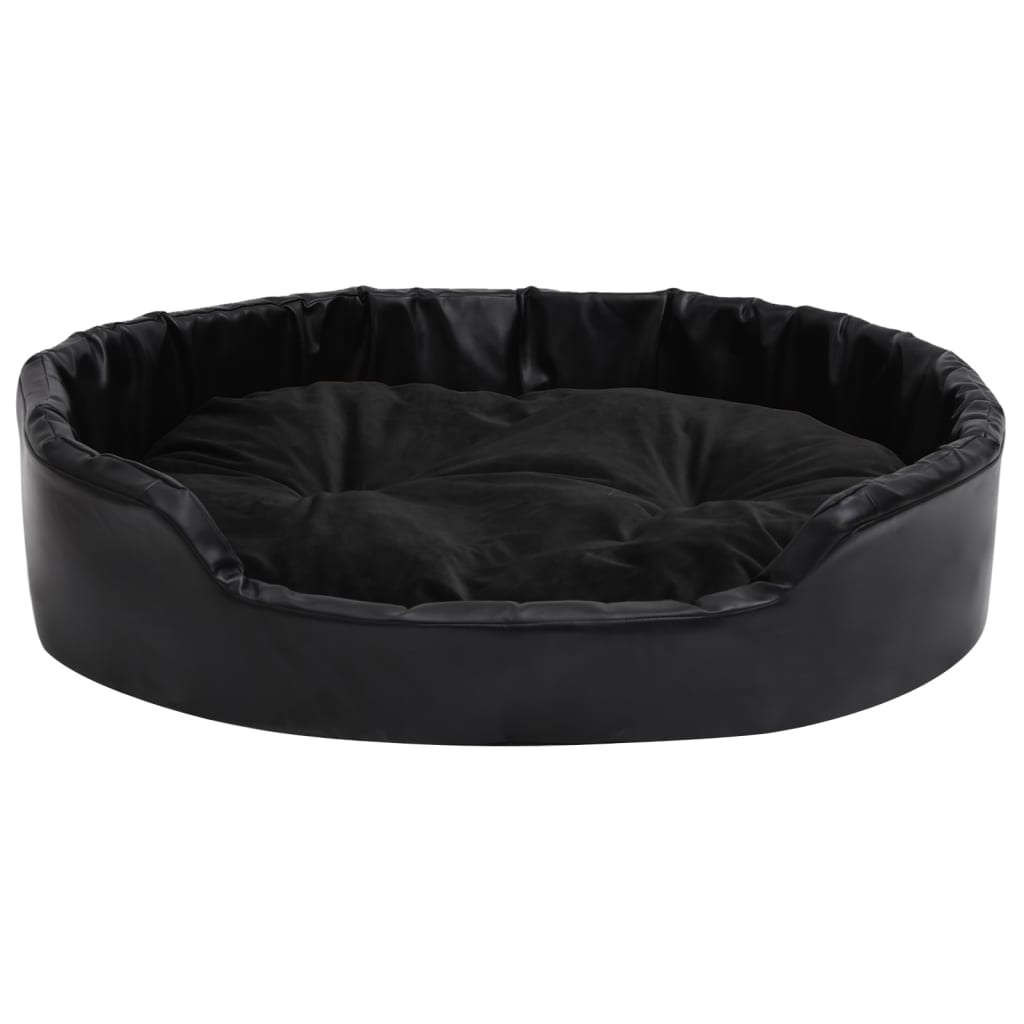 hundekurv 90x79x20 cm plys og kunstlæder sort