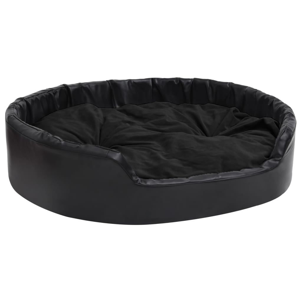 hundekurv 99x89x21 cm plys og kunstlæder sort