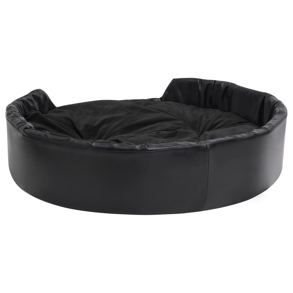 hundekurv 99x89x21 cm plys og kunstlæder sort