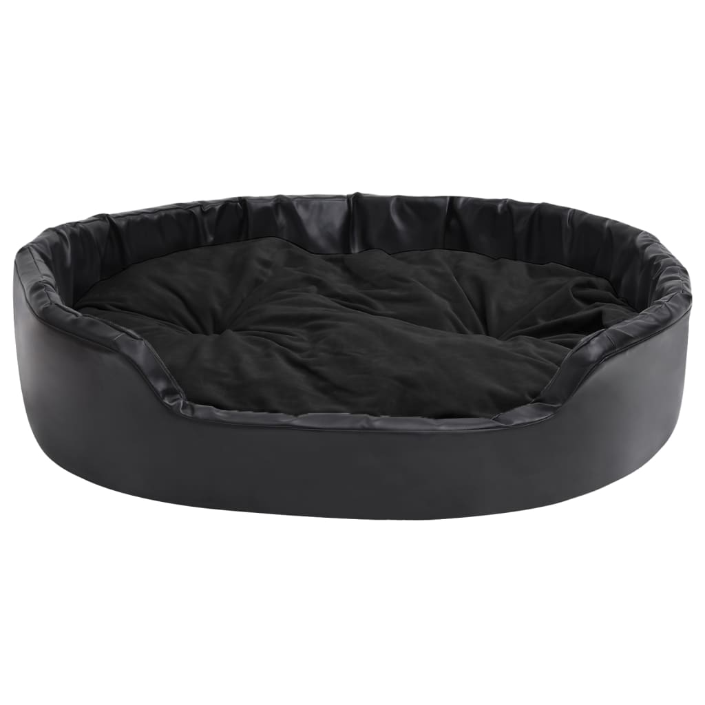 hundekurv 99x89x21 cm plys og kunstlæder sort