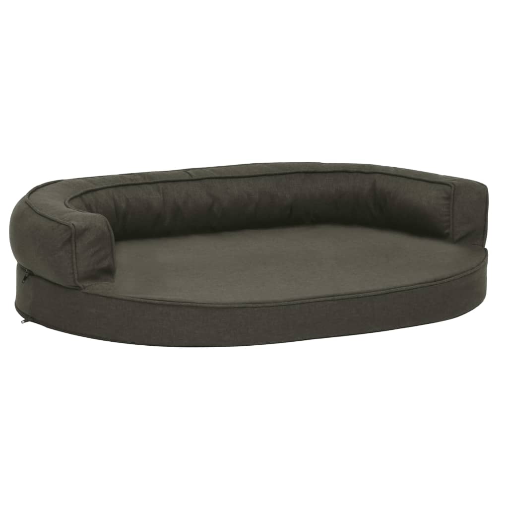 ergonomisk hundeseng 75x53 cm hør-look mørkegrå