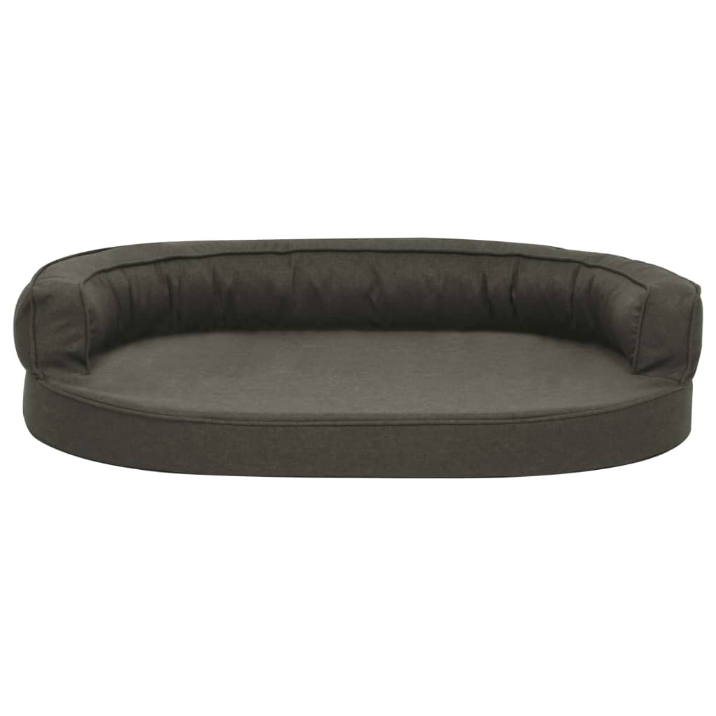 ergonomisk hundeseng 75x53 cm hør-look mørkegrå