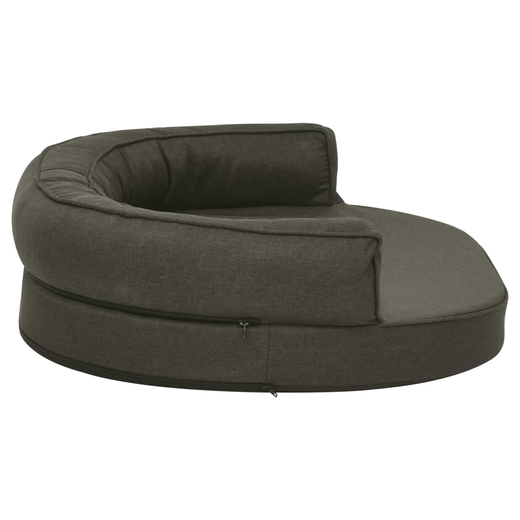 ergonomisk hundeseng 75x53 cm hør-look mørkegrå