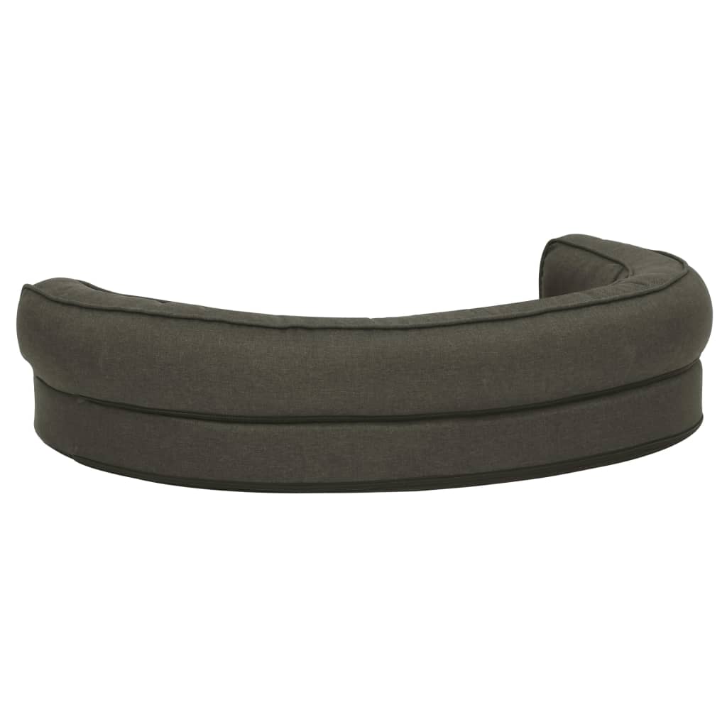 ergonomisk hundeseng 75x53 cm hør-look mørkegrå