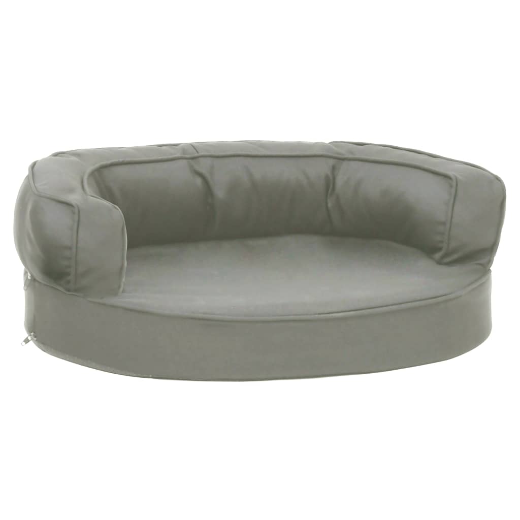 ergonomisk hundeseng 60x42 cm hør-look grå