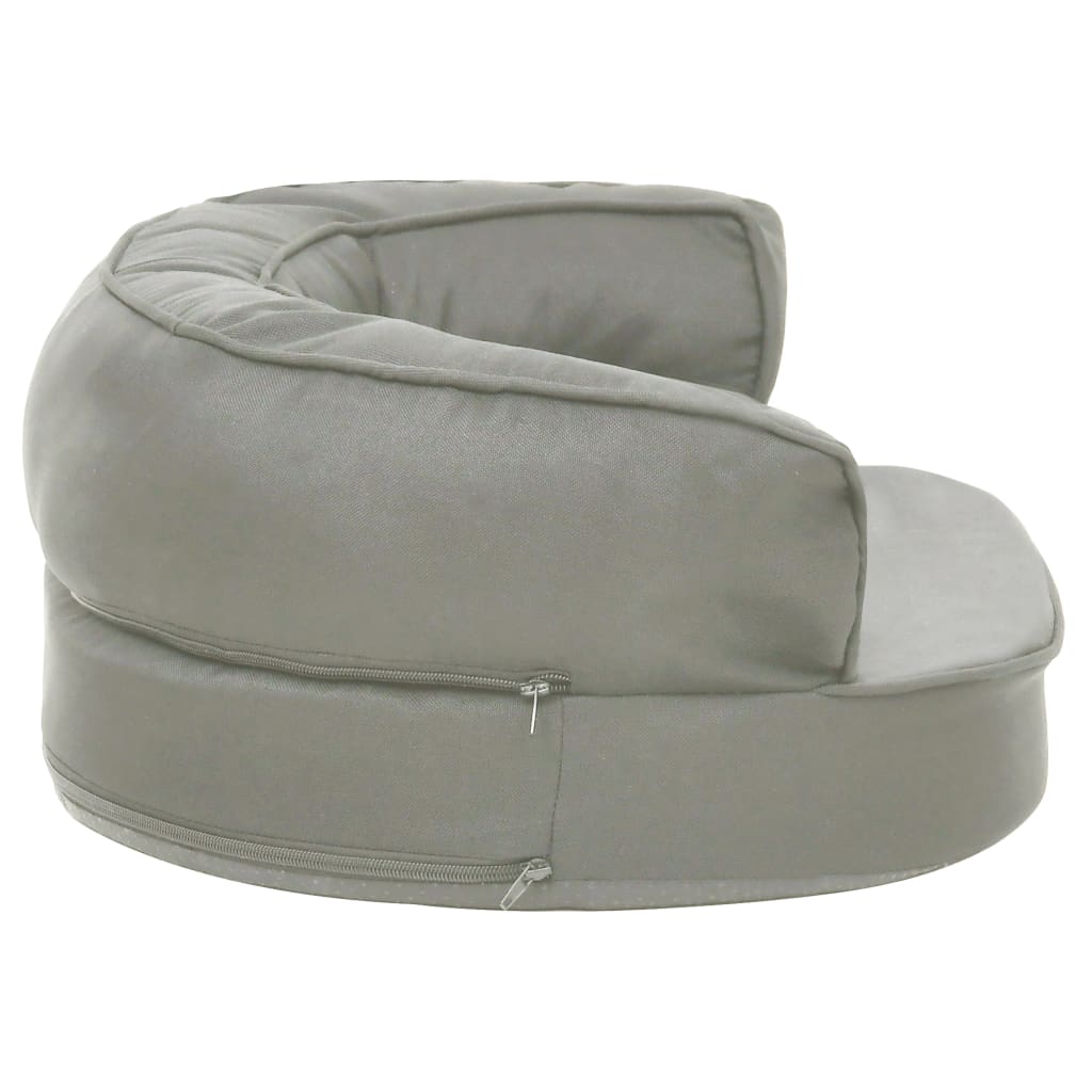 ergonomisk hundeseng 60x42 cm hør-look grå