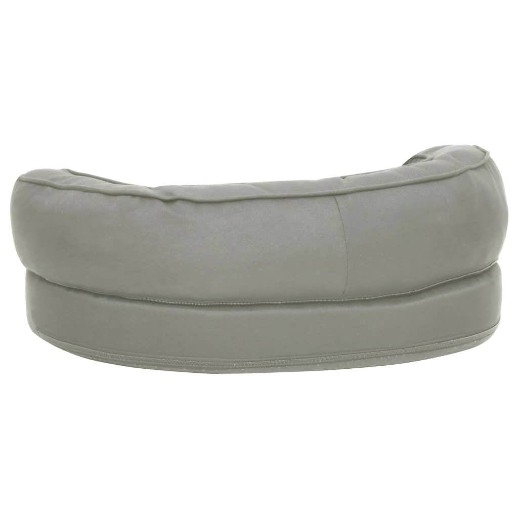 ergonomisk hundeseng 60x42 cm hør-look grå