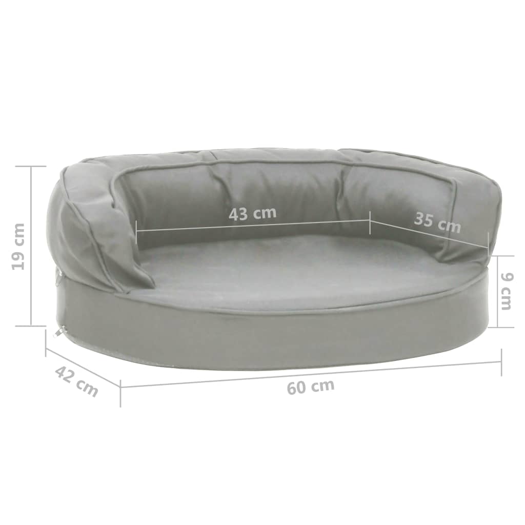 ergonomisk hundeseng 60x42 cm hør-look grå