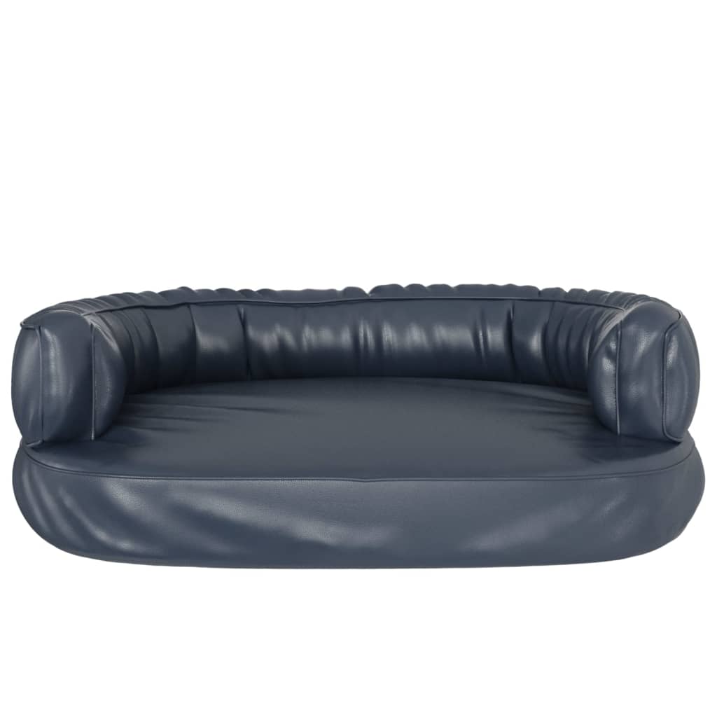 ergonomisk hundeseng 75x53 cm skum og kunstlæder mørkeblå