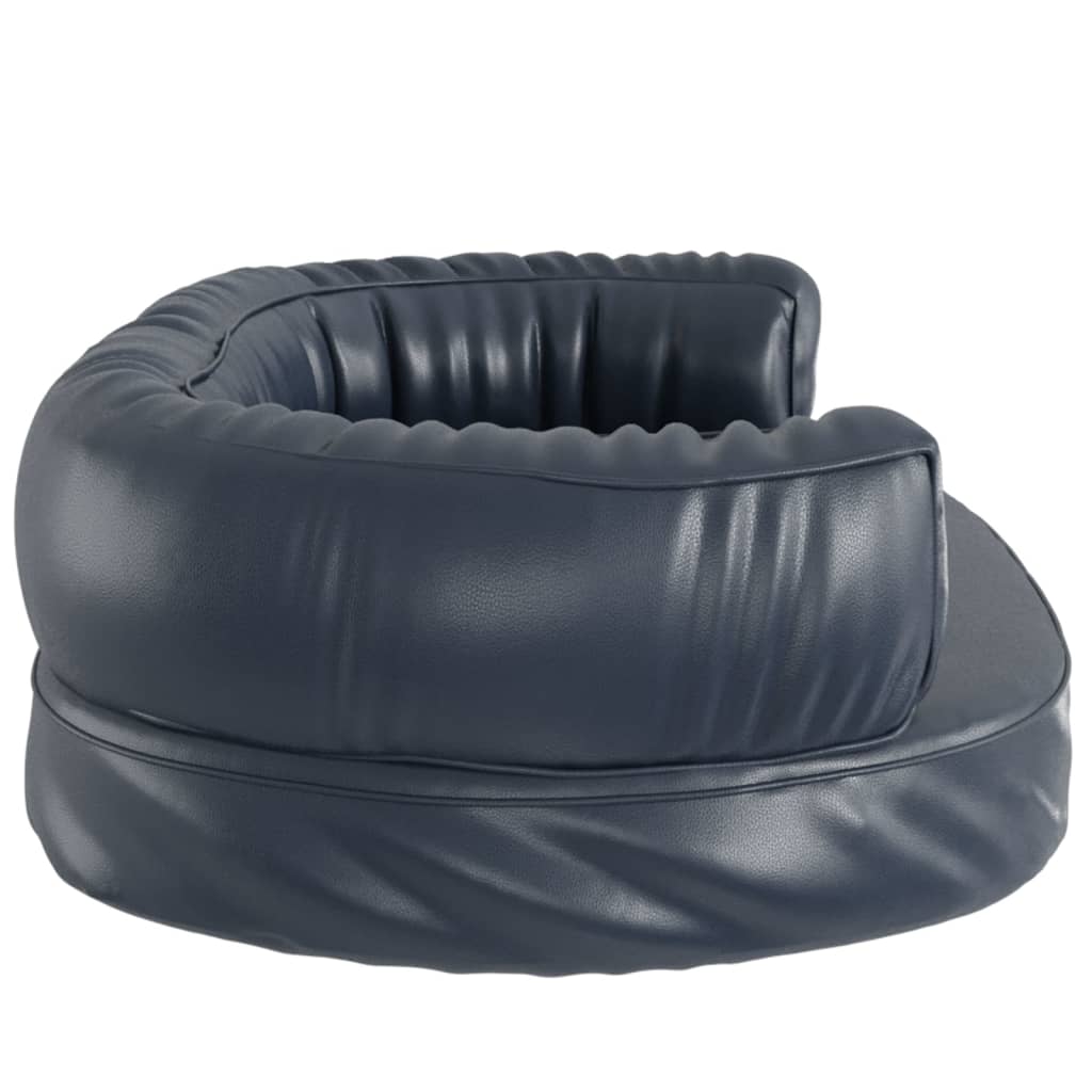 ergonomisk hundeseng 75x53 cm skum og kunstlæder mørkeblå