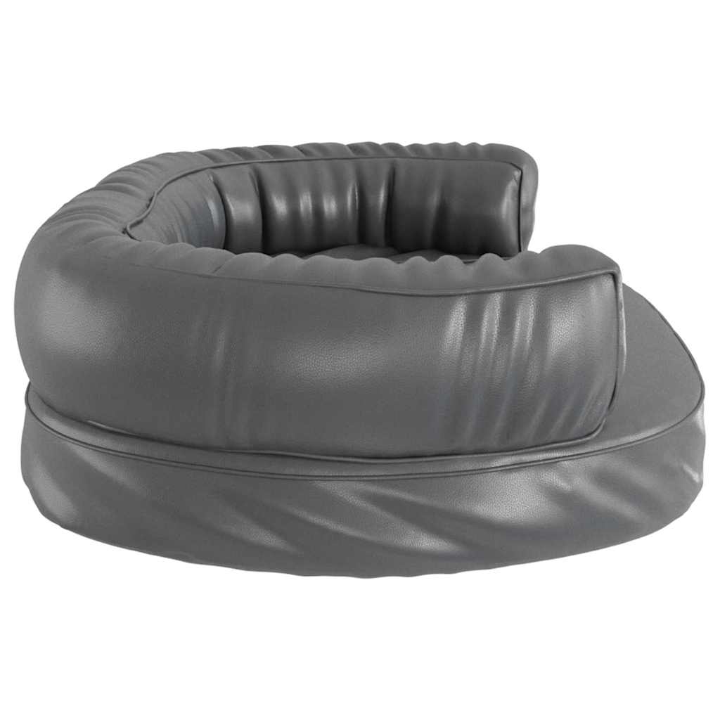 ergonomisk hundeseng 75x53 cm skum og kunstlæder grå