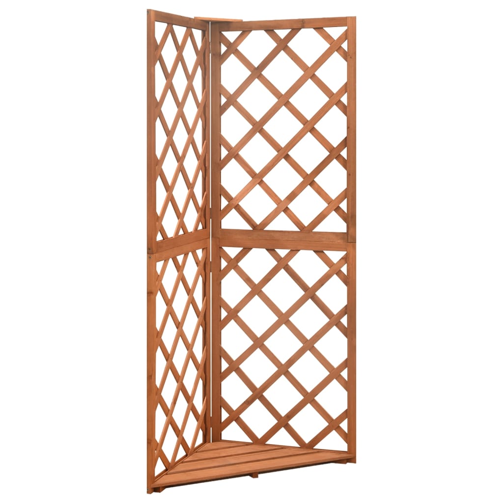 espalier til hjørne 50x50x145 cm massivt grantræ