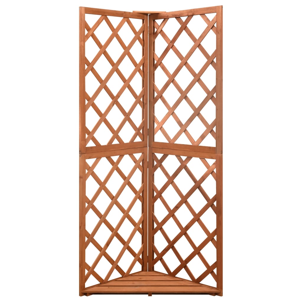 espalier til hjørne 50x50x145 cm massivt grantræ