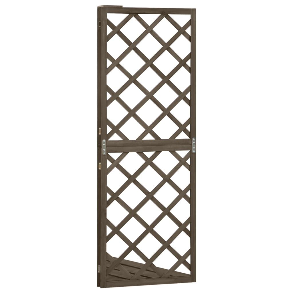 espalier til hjørne 50x50x145 cm massivt grantræ grå