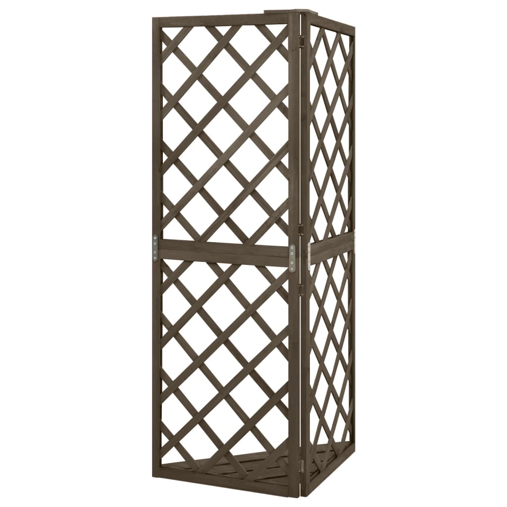 espalier til hjørne 50x50x145 cm massivt grantræ grå