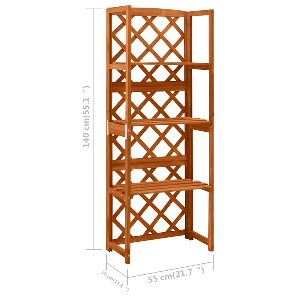 espalier med hylder 55x30x140 cm massivt grantræ