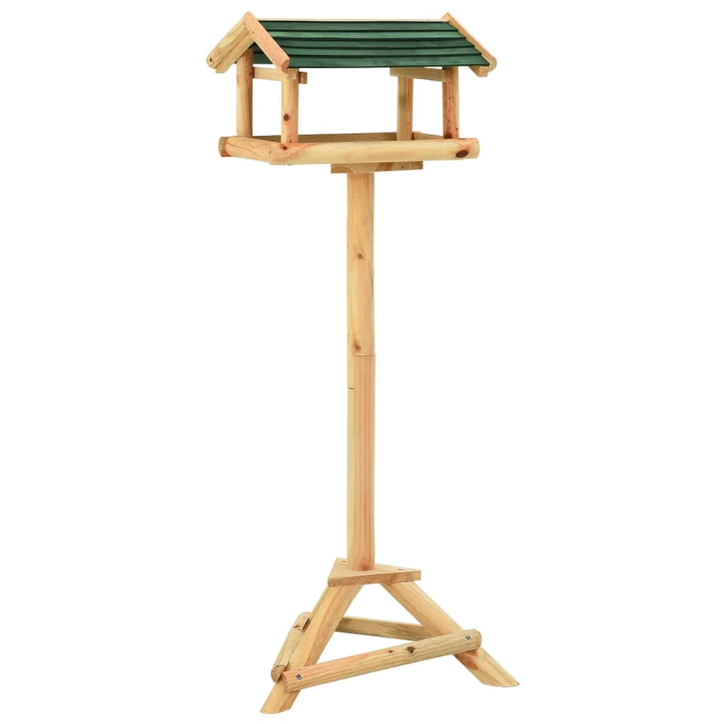 fuglehus med stativ 37x28x100 cm massivt fyrretræ