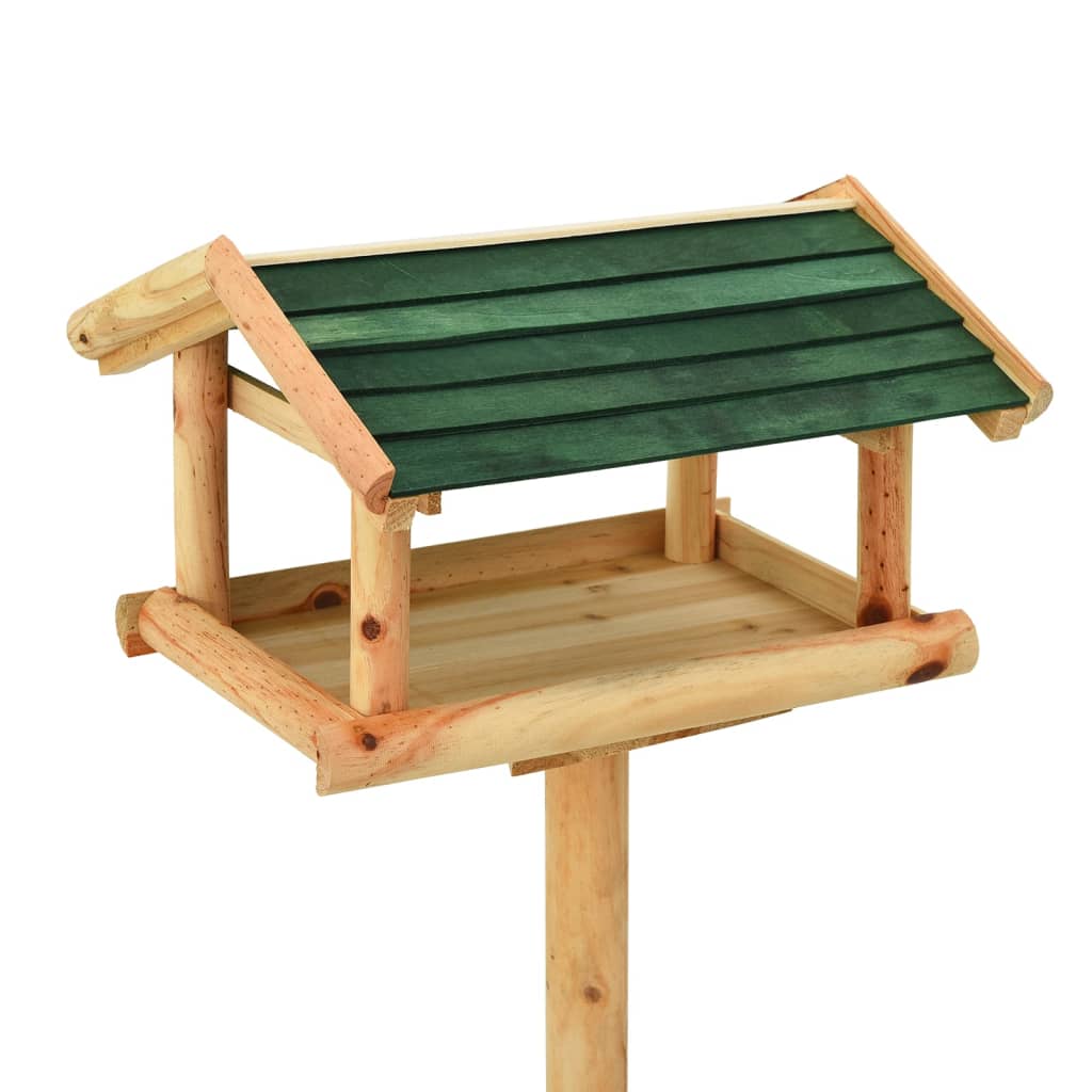 fuglehus med stativ 37x28x100 cm massivt fyrretræ
