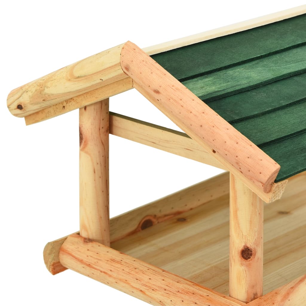 fuglehus med stativ 37x28x100 cm massivt fyrretræ