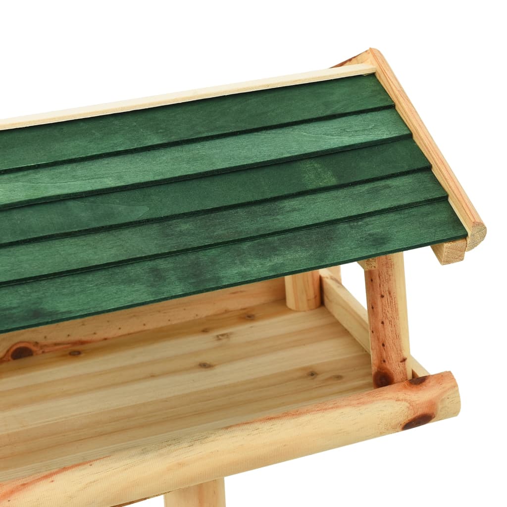 fuglehus med stativ 37x28x100 cm massivt fyrretræ