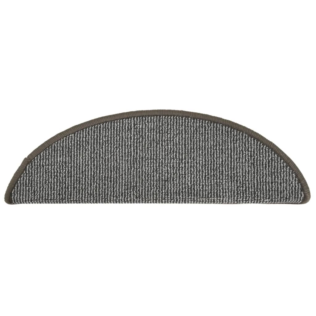 trappemåtter 15 stk. 56x17x3 cm grå halvrunde