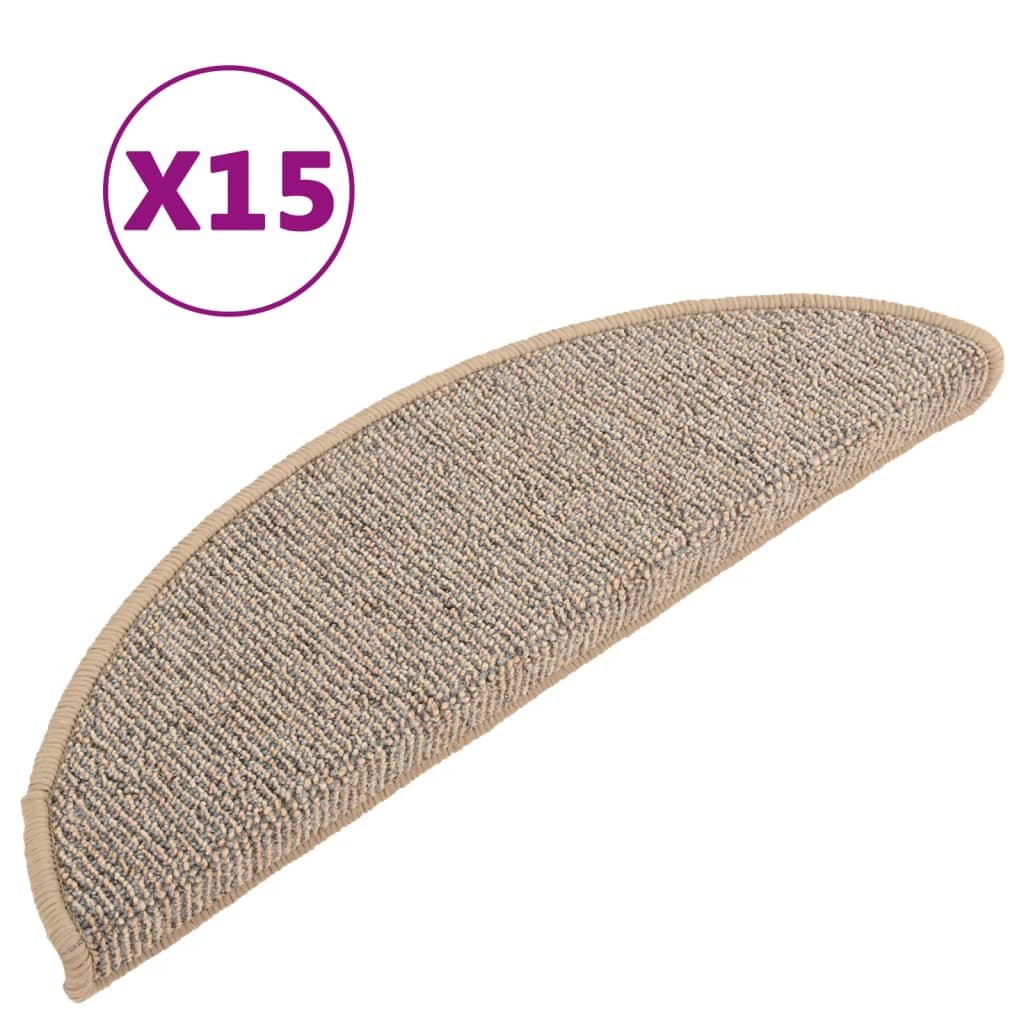 trappemåtter 15 stk. 56x17x3 cm brune halvrunde