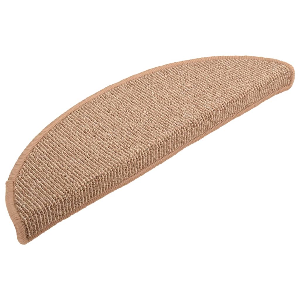 trappemåtter 15 stk. 56x17x3 cm lysebrune halvrunde