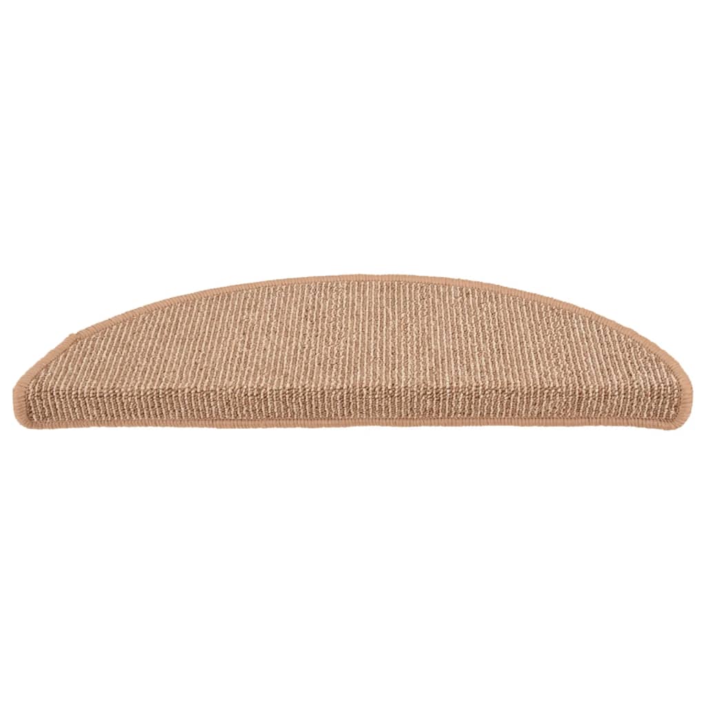 trappemåtter 15 stk. 56x17x3 cm lysebrune halvrunde