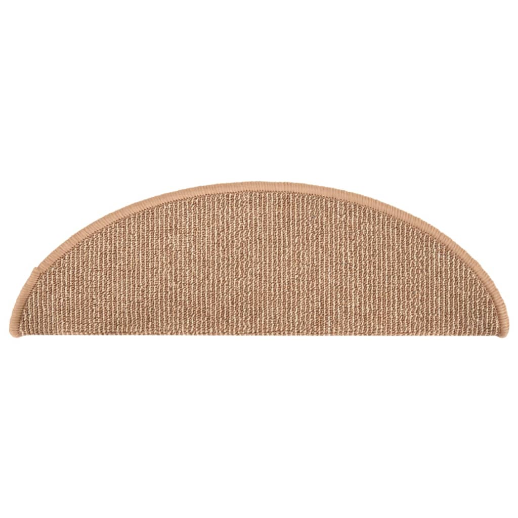 trappemåtter 15 stk. 56x17x3 cm lysebrune halvrunde