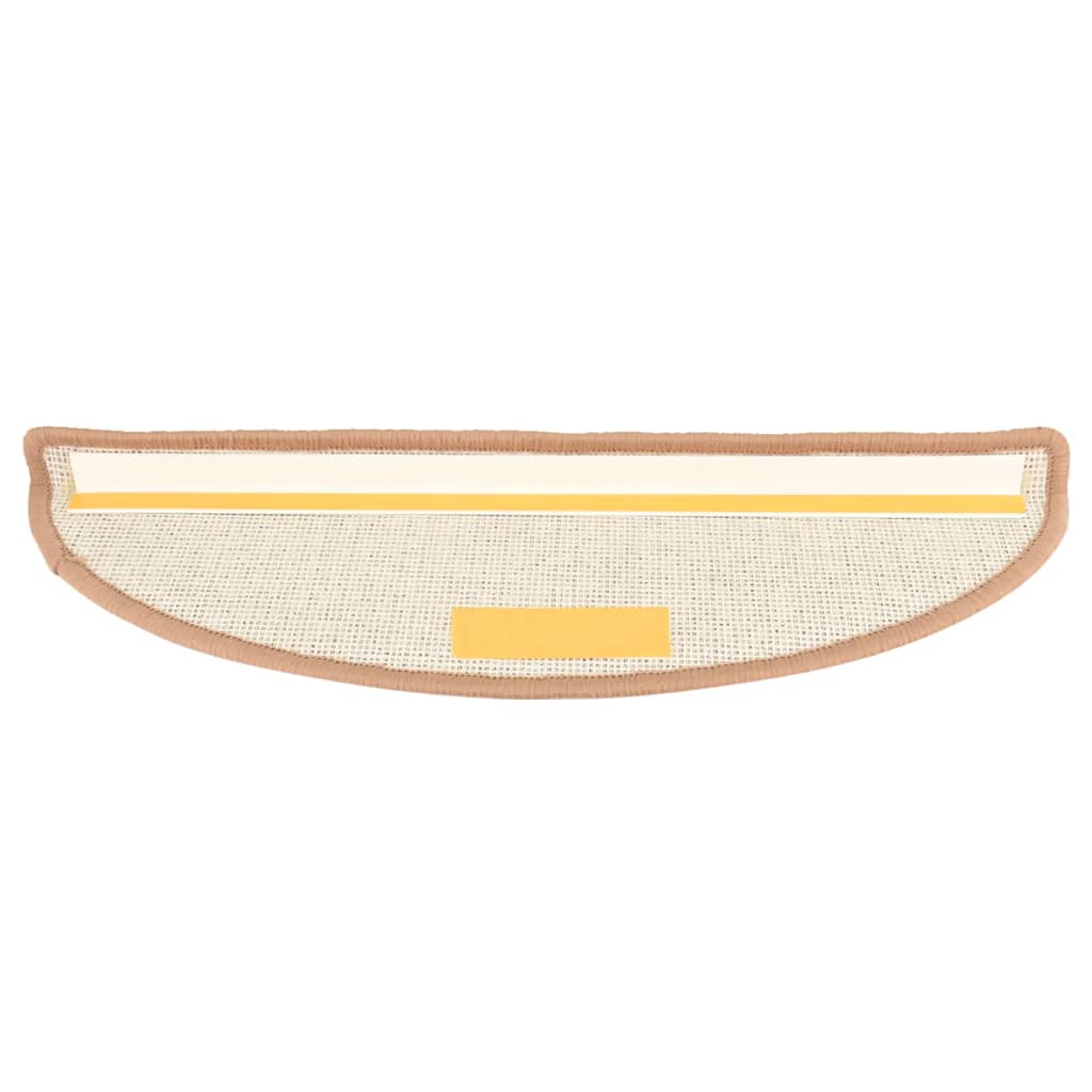 trappemåtter 15 stk. 56x17x3 cm lysebrune halvrunde
