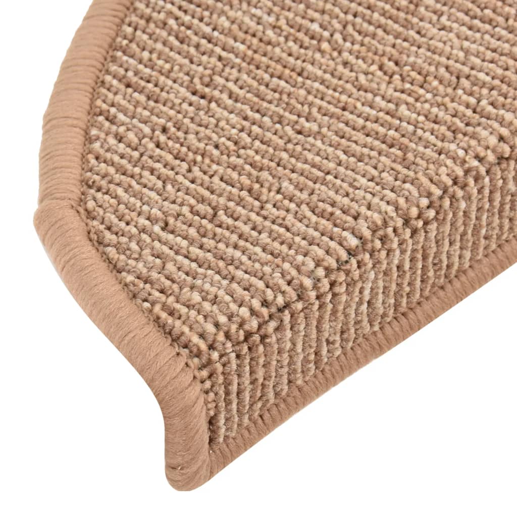 trappemåtter 15 stk. 56x17x3 cm lysebrune halvrunde