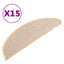 trappemåtter 15 stk. 56x17x3 cm hvide og brune halvrunde