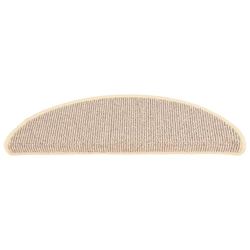 trappemåtter 15 stk. 56x17x3 cm hvide og brune halvrunde