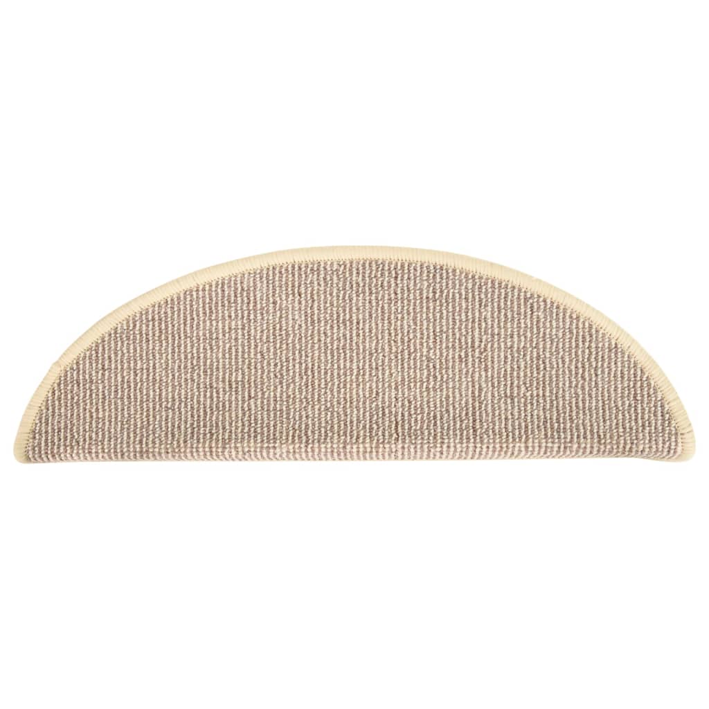 trappemåtter 15 stk. 56x17x3 cm hvide og brune halvrunde