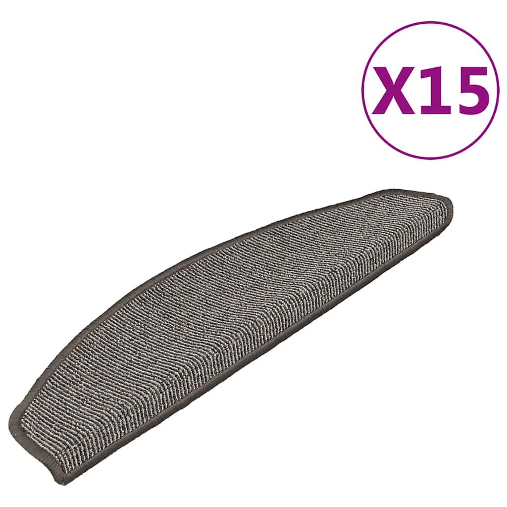 trappemåtter 15 stk. 65x21x4 cm grå halvrunde store