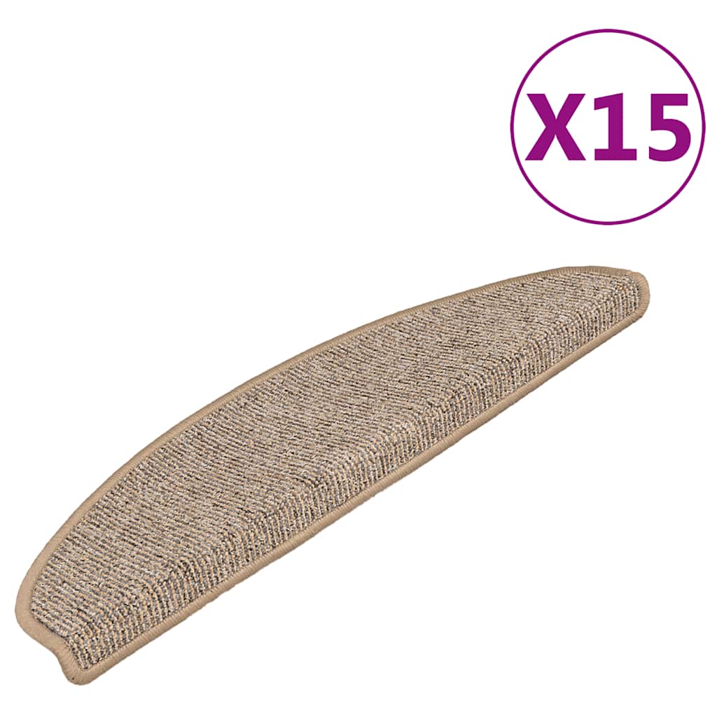 trappemåtter 15 stk. 65x21x4 cm brune halvrund store