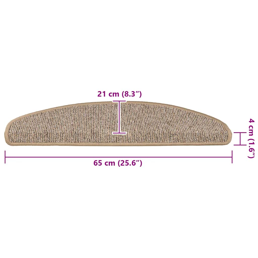 trappemåtter 15 stk. 65x21x4 cm brune halvrund store