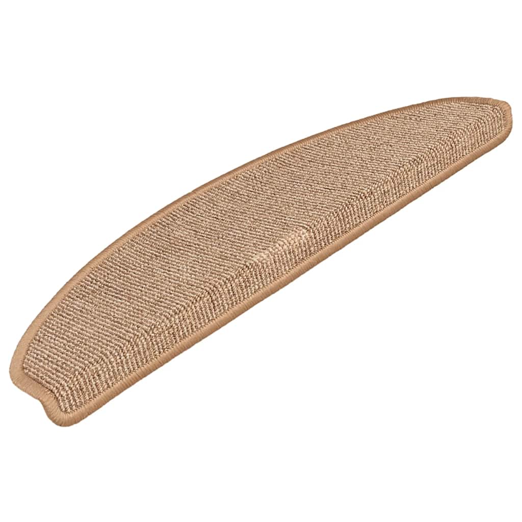 trappemåtter 15 stk. 65x21x4 cm lysebrune halvrunde store
