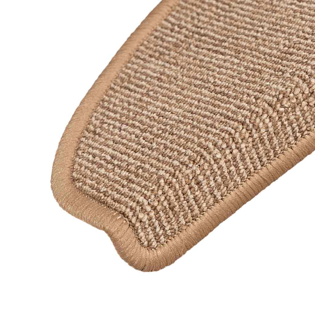 trappemåtter 15 stk. 65x21x4 cm lysebrune halvrunde store