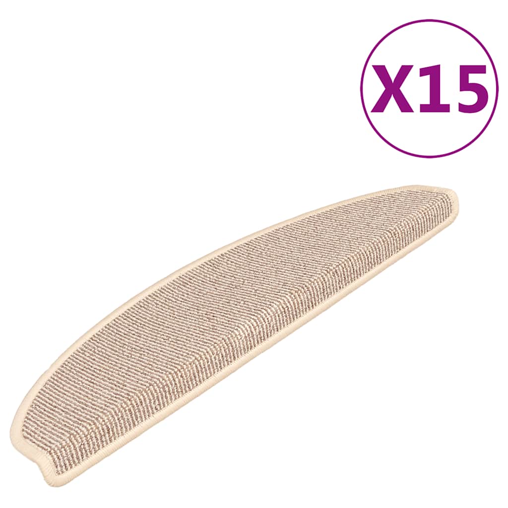 trappemåtter 15 stk. 65x21x4 cm hvide og brune halvrunde store