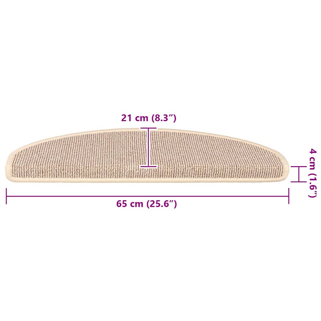 trappemåtter 15 stk. 65x21x4 cm hvide og brune halvrunde store