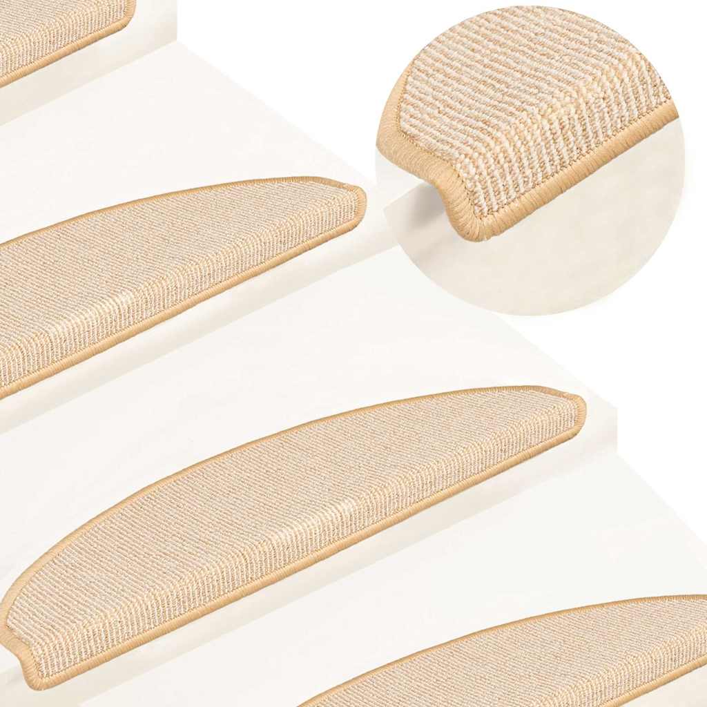 trappemåtter 15 stk. 65x21x4 cm cremefarvede halvrund store