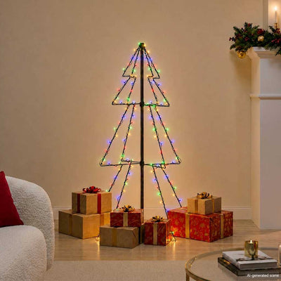 lysende juletræ 78x120 cm 160 LED'er indendørs/udendørs